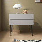 Scandinavian Pine Wood Leggy 2-Drawer Nightstand