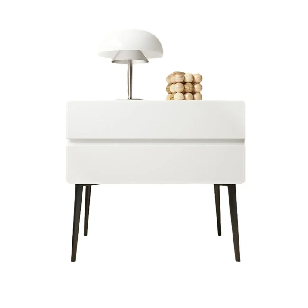 Scandinavian Pine Wood Leggy 2-Drawer Nightstand