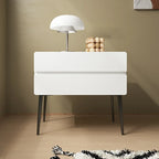 Scandinavian Pine Wood Leggy 2-Drawer Nightstand