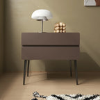 Scandinavian Pine Wood Leggy 2-Drawer Nightstand