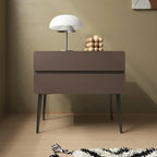 Scandinavian Pine Wood Leggy 2-Drawer Nightstand