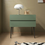 Scandinavian Pine Wood Leggy 2-Drawer Nightstand