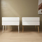 Scandinavian Pine Wood Leggy 2-Drawer Nightstand