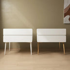 Scandinavian Pine Wood Leggy 2-Drawer Nightstand