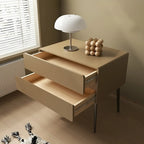 Scandinavian Pine Wood Leggy 2-Drawer Nightstand