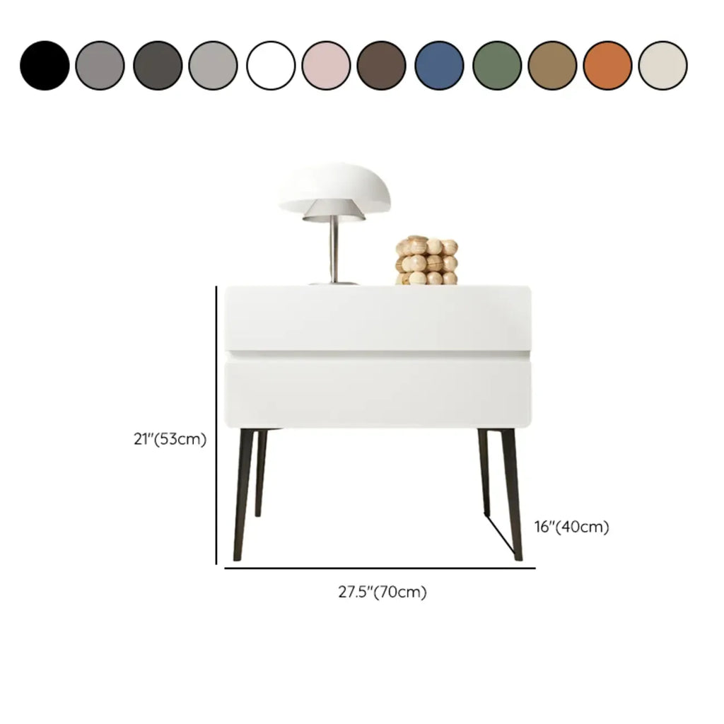 Scandinavian Pine Wood Leggy 2-Drawer Nightstand