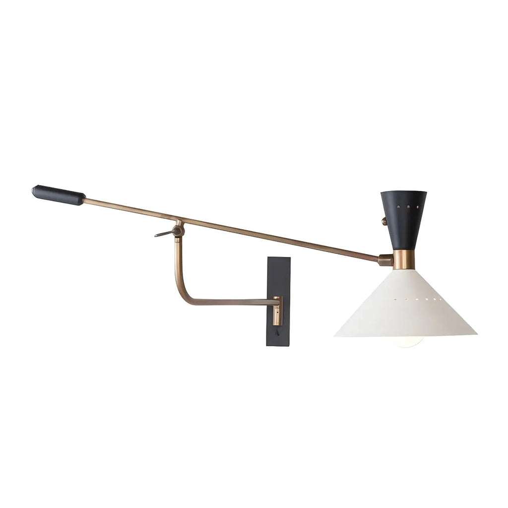 Modern Iron Shade Metal Swing Arm Wall Light