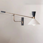 Modern Iron Shade Metal Swing Arm Wall Light
