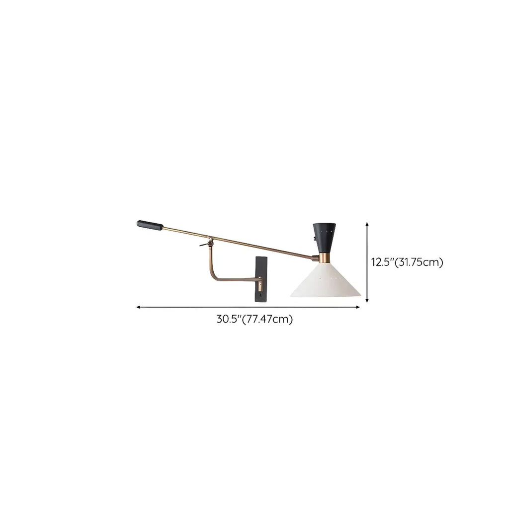 Modern Iron Shade Metal Swing Arm Wall Light