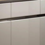 Sleek Entryway Wooden Shoe Storage Cabinet with Glass Top