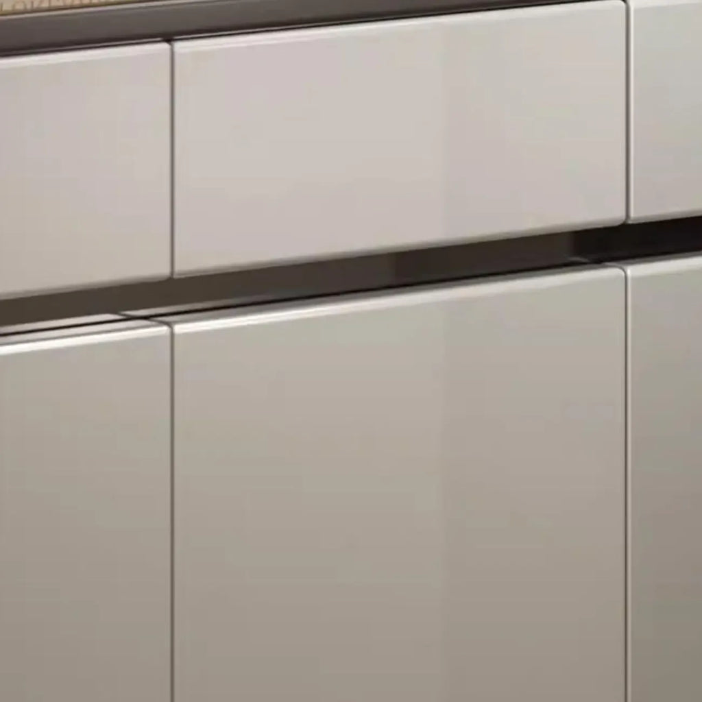 Sleek Entryway Wooden Shoe Storage Cabinet with Glass Top