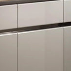 Sleek Entryway Wooden Shoe Storage Cabinet with Glass Top