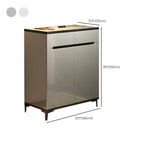 Sleek Entryway Wooden Shoe Storage Cabinet with Glass Top