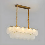 2-Tier Modern Glass Island Pendant Light Adjustable for Kitchen