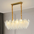 2-Tier Modern Glass Island Pendant Light Adjustable for Kitchen