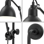 Industrial Swing Arm Wall Light Fixture for Modern Bedroom