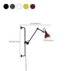 Industrial Swing Arm Wall Light Fixture for Modern Bedroom