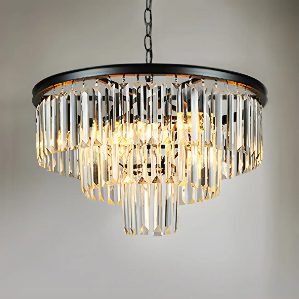 Luxury Circular Clear 3/4 Tiers Crystal Chandelier