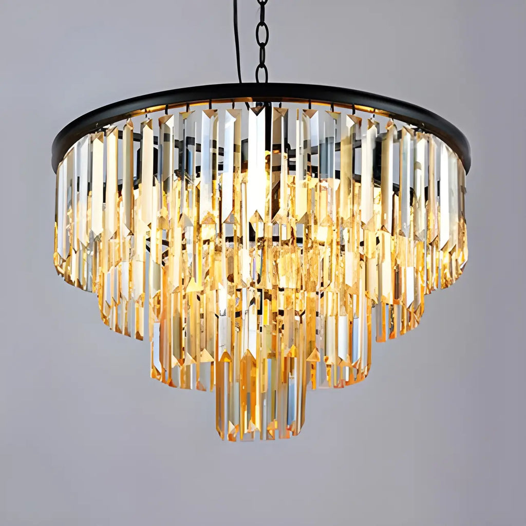 Luxury Circular Clear 3/4 Tiers Crystal Chandelier