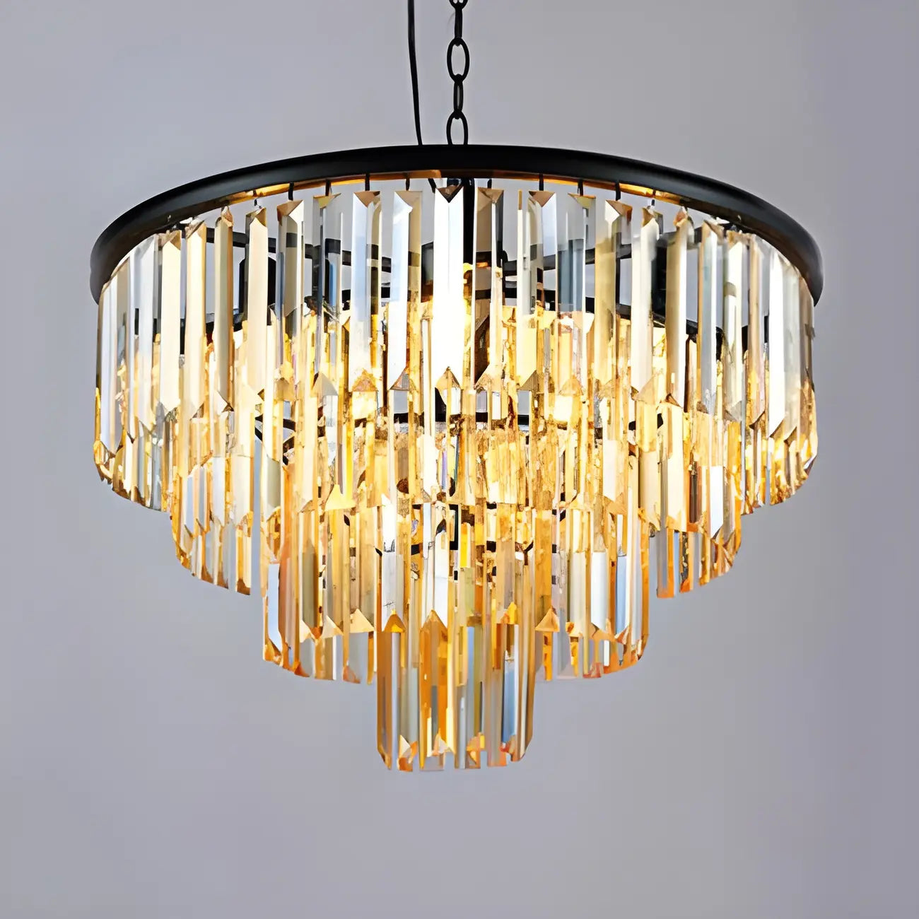 Luxury Circular Clear 3/4 Tiers Crystal Chandelier