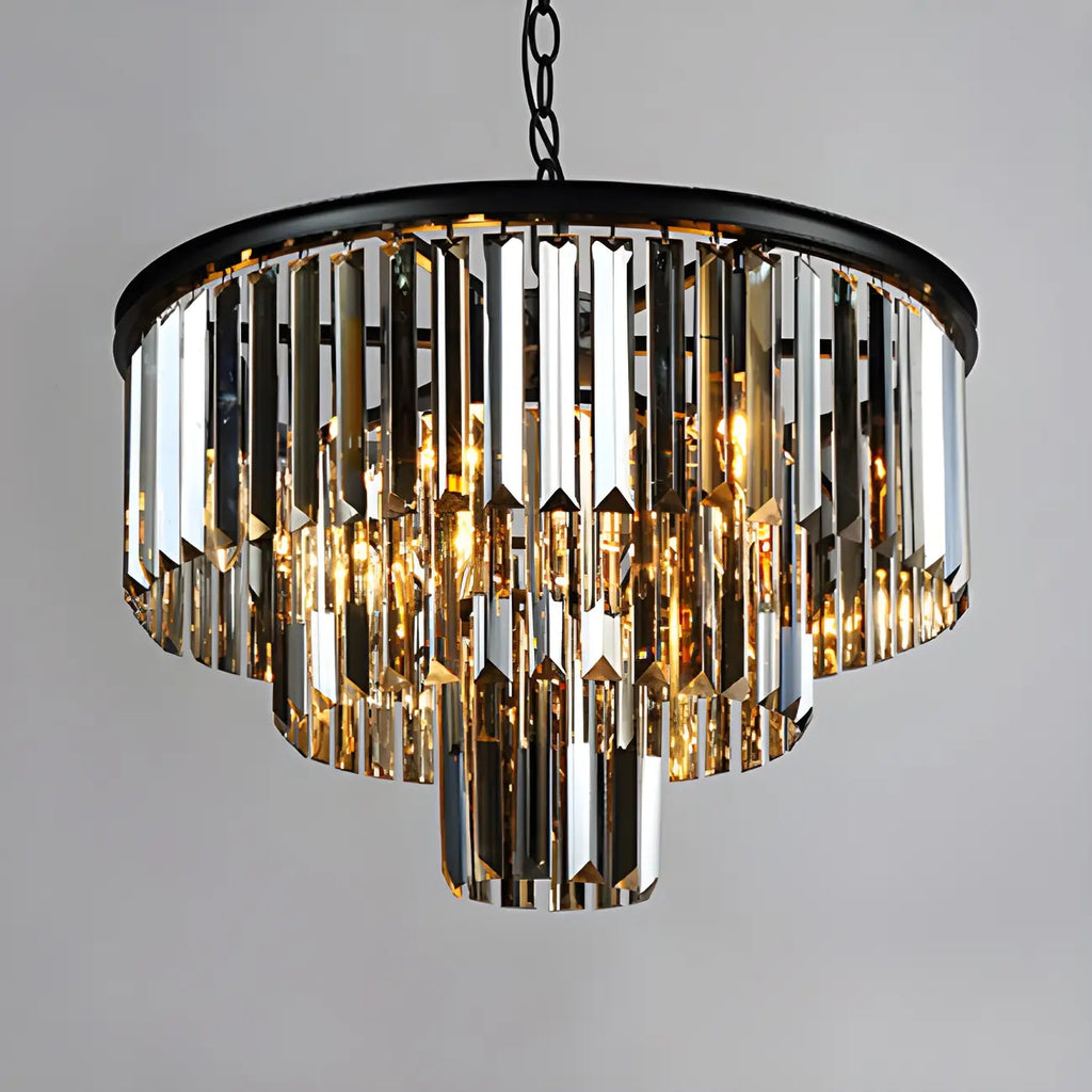 Luxury Circular Clear 3/4 Tiers Crystal Chandelier