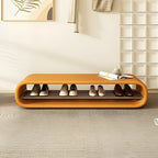 Decorative Short Oval Pine Wood Storage Entryway Bench