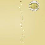 Modern Gold Branch Globe Glass Downrod Stairwell Chandelier