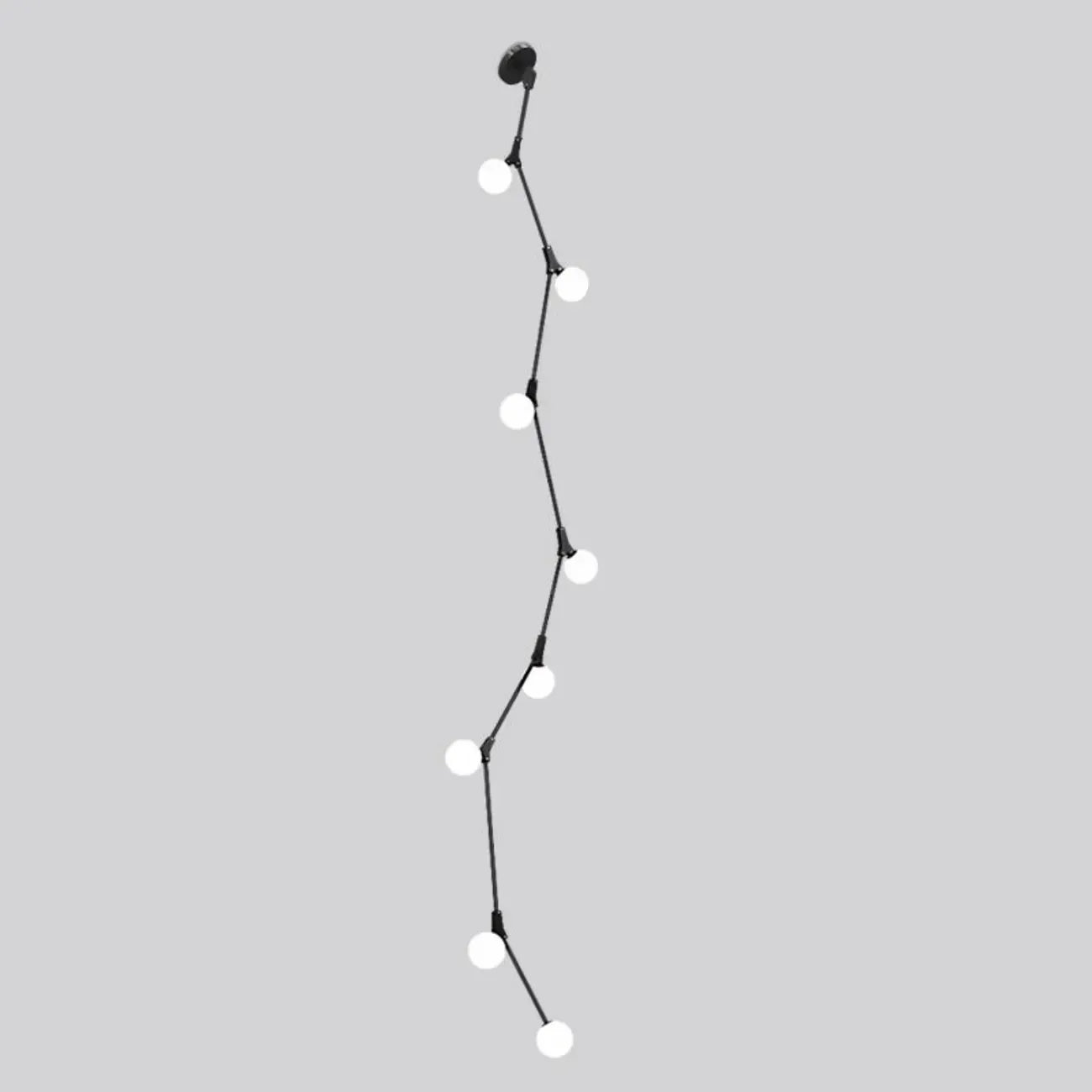Modern Gold Branch Globe Glass Downrod Stairwell Chandelier