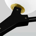 Modern Gold Branch Globe Glass Downrod Stairwell Chandelier