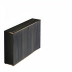 Large Entryway Shoe Cabinet Gray Textured Door Metal Legs