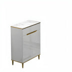 Large Entryway Shoe Cabinet Gray Textured Door Metal Legs