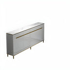 Large Entryway Shoe Cabinet Gray Textured Door Metal Legs