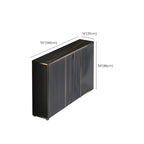 Large Entryway Shoe Cabinet Gray Textured Door Metal Legs