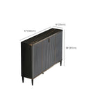 Large Entryway Shoe Cabinet Gray Textured Door Metal Legs