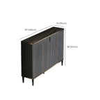 Large Entryway Shoe Cabinet Gray Textured Door Metal Legs
