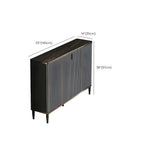 Large Entryway Shoe Cabinet Gray Textured Door Metal Legs