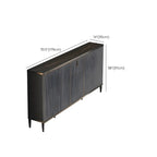 Large Entryway Shoe Cabinet Gray Textured Door Metal Legs