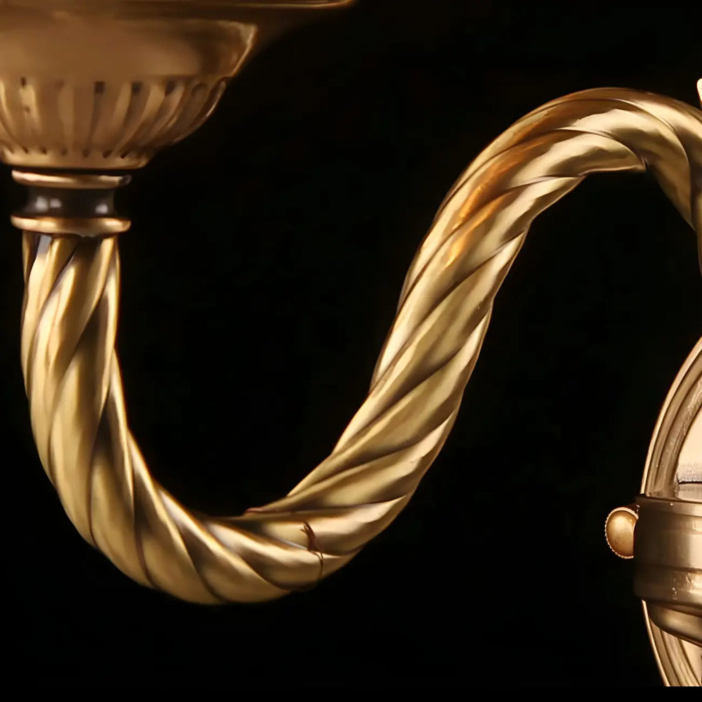 Vintage 2-Light Golden Crystal Candelabra Wall Sconce