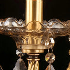 Vintage 2-Light Golden Crystal Candelabra Wall Sconce