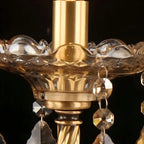 Vintage 2-Light Golden Crystal Candelabra Wall Sconce