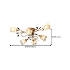 Luxury Flower Glass Semi Flush LED Ceiling Light for Indoor