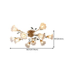 Luxury Flower Glass Semi Flush LED Ceiling Light for Indoor