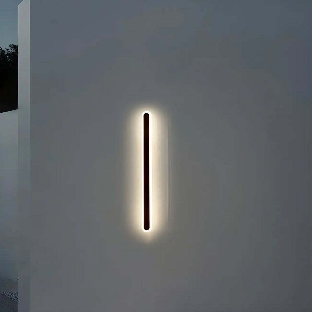 Modern Slim Oval Natural Light LED Outdoor Wall Light