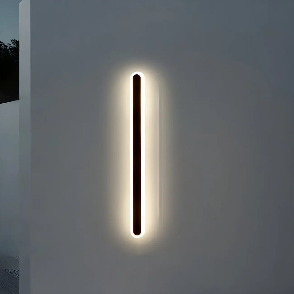 Modern Slim Oval Natural Light LED Outdoor Wall Light