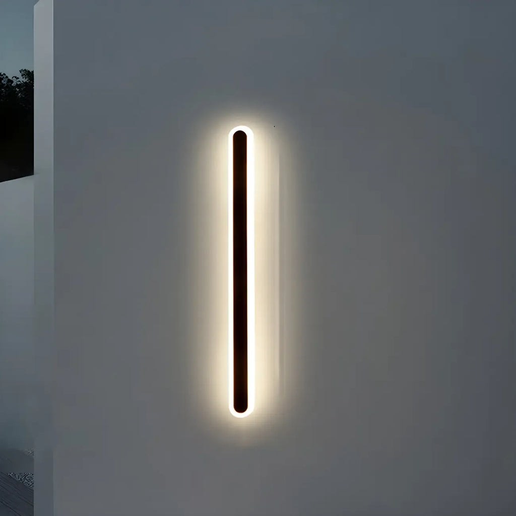 Modern Slim Oval Natural Light LED Outdoor Wall Light