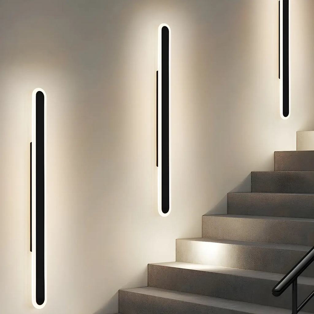 Modern Slim Oval Natural Light LED Outdoor Wall Light