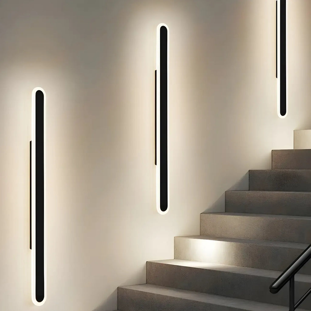Modern Slim Oval Natural Light LED Outdoor Wall Light