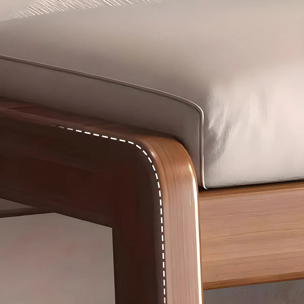 Entryway Solid Wood Cushioned Trapezoid Shoe Bench