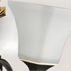 Vintage Metal Frosted White Glass Wall Sconce