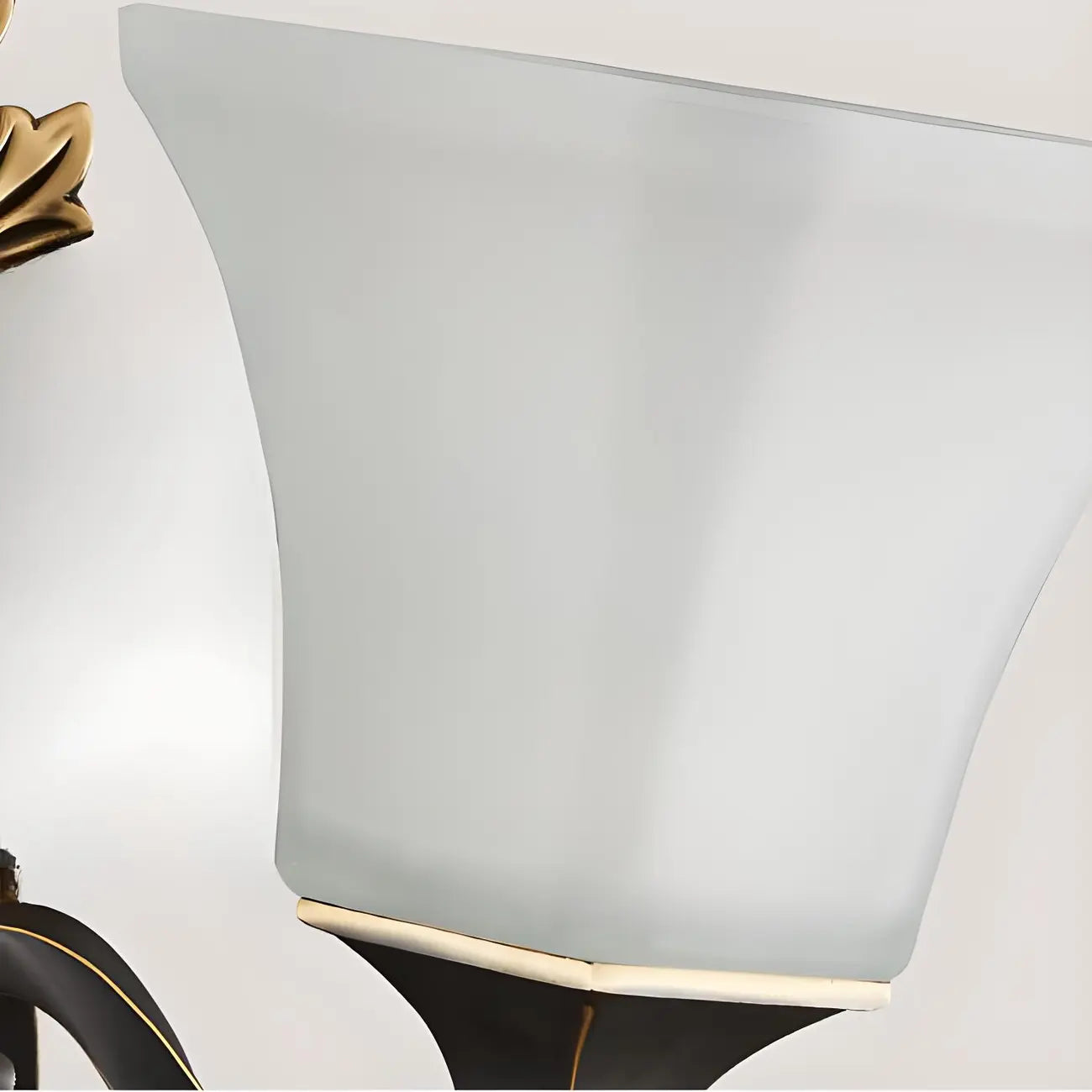 Vintage Metal Frosted White Glass Wall Sconce